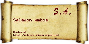 Salamon Ambos névjegykártya